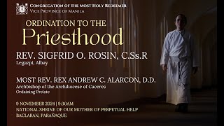 Baclaran Church Ordination to the Priesthood of Rev Sigrid O Rosin CSsR [upl. by Nine]