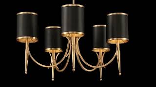 Quincy 5Light Chandelier in Matte Black with Warm Brass Accents [upl. by Bonnette]