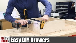 Easy DIY Drawers with Pocket Screws  How to Make [upl. by Yorke221]