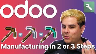 Manufacturing in Two or Three Steps  Odoo MRP [upl. by Suirradal]