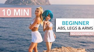 10 MIN BEGINNER FULL BODY WORKOUT  100 Standing for Abs Legs amp Arms I with noonoouri [upl. by Utas]