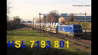 HSL 7193 801 met Toyota BLGAutotrein langs Barneveld [upl. by Ielak]