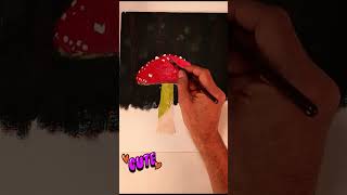 Fliegenpilz malen in 60 Sekunden 🎨🍄 Shorts Tutorial anfänger kunstmalerei [upl. by Bresee]