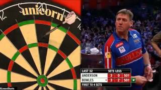 PDC World Darts Championships 2013 Second round Anderson VS Bowles [upl. by Esilanna]