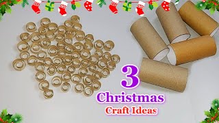 3 Very Economical Christmas decoration idea with waste Empty rolls  DIY Christmas craft idea🎄142 [upl. by Sonstrom328]