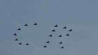 Flypast at Trooping The Colour London 17 June 2023 and a quick glimpse of King Charles from behind [upl. by Ardnek]