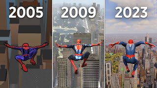 Jumping From the Highest Points in SpiderMan Games [upl. by Migeon171]