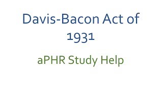 DavisBacon Act 1931 free aPHR and apush study help [upl. by Aikemat]