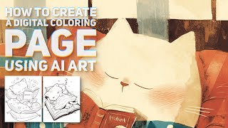 Create Digtal Coloring Page using AI Art and Procreate [upl. by Krusche749]