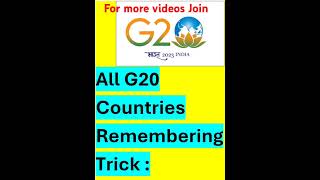 g20 countries remembering trick  mnemonics  g20 countries mone rakhar trick trick mnemonics psc [upl. by Euqinotna97]