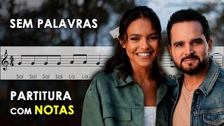 Sem Palavras  Partitura com Notas para Flauta Doce Violino  Julia Vitória e Luciano Camargo [upl. by Odraude]