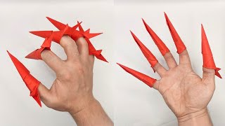 Create SPOOKY Paper Claws in 6 Minutes for Halloween Paper claws tutorial [upl. by Aicinat41]