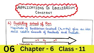 Applications of Equilibrium Constant  Equilibrium  Class 11 [upl. by Finella]