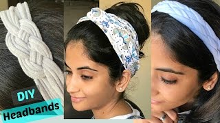 DIY 3 ways to make stylish headbands from old Tshirts [upl. by Egnalos378]