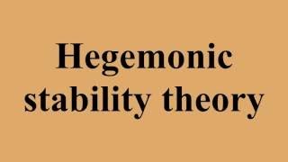 Hegemonic stability theory [upl. by Ainud]