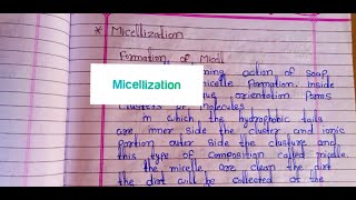 Micellization  MSC students  physical chemistry  imp notes [upl. by Trilbee]