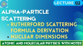 alphaparticle scattering  rutherford scattering formula derivation  nuclear dimensions [upl. by Seravart]