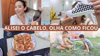 PRIMEIRA VEZ ALISANDO O CABELO COM O NOVO VISUALLANCHE RÁPIDO NA AIR FRYER RECEBIDOS E BARRACA [upl. by Odicalp10]