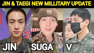 OMG😳 Jin amp taegi new millitary update  bts millitary servicejungkookbtsvbtsmillitaryservicebts [upl. by Mayap]