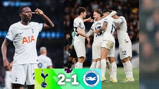 Tottenham vs Brighton 21 EPL highlights 2024  Sarr goal  Johnson goal vs Brighton [upl. by Arraeic]