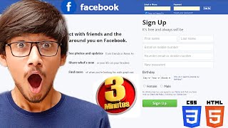 How to Create Facebook Login Page By Using HTML and CSS  Technical Hamza Official [upl. by Abekam]