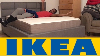 IKEA HAUGESUND MEDIUM FIRM SPRING QUEEN MATTRESS  BED REVIEW [upl. by Ymled556]