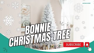 Festive White Holiday Tree Assembly Naomi Home  Bonnie Minimalist Christmas Tree Assembly Video [upl. by Brunelle220]