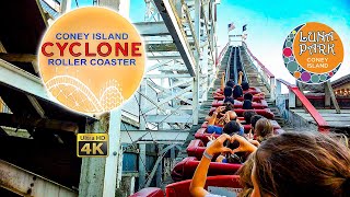 2023 Coney Island Cyclone On Ride Second From the Back Seat 4K POV Luna Park Coney Island [upl. by Oba]