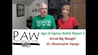 Warhammer Age of Sigmar Battle Report Orruk Big Waaagh vs Gloomspite Squigs [upl. by Doretta]