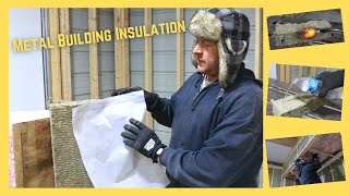 Metal Garage Insulation  Faced Unfaced Rockwool Insulation and Vapor Barrier [upl. by Bornie]