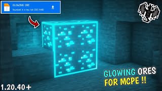 glowing ores texture pack for minecraft pe 12040 🤩  glowing ores addon mcpe  Render Dragon [upl. by Ahsemat616]