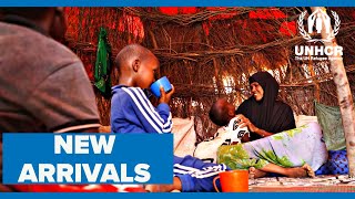 Drought and conflict force 80000 to flee Somalia for Kenyas Dadaab refugee camps [upl. by Lletnuahs]