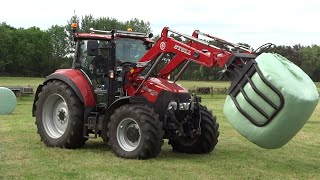 Pressing  Wrapping  Collecting Bales  Case IH  Fendt  McHale  Lely [upl. by Suckow887]