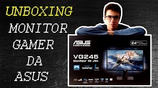 UNBOXING DO MONITOR GAMER ASUS VG245H  1ms 75HZ FULL HD O UNBOXING MAIS DESAJEITADO DE TODOS [upl. by Gromme]