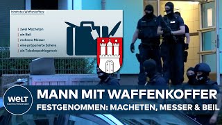 HAMBURG MANN MIT WAFFENKOFFER festgenommen  PolizeiGroßaufgebot bei Hausdurchsuchung [upl. by Cassondra]