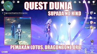 Quest Dunia Supada No Hiko Pemakan Lotus Dragonbone Orb  Genshin Impact [upl. by Namlaz]