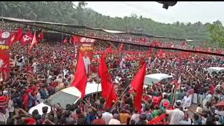 pinarayi vijayan mass entry  cpim  DYFI  sfi [upl. by Alenairam890]