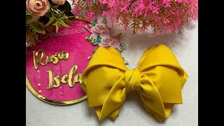 Lazo escolar amarillo mango dobleces VIDEO No 985 creaciones rosa isela [upl. by Nylloh]