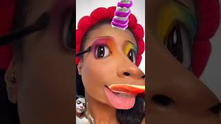 Unicorn Filter Makeup🦄 makeuptutorial makeup funny look youtubeshorts shorts [upl. by Dammahom]