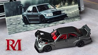 Mercedes Benz W201 190E Diecast model by Rhino model Unboxing Review [upl. by Elenaj]