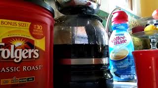 Fresh Pot Brew Folgers Classic Roast With Nestle French Vanilla By Coffee Maker [upl. by Ardeed]