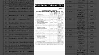 UPSC 2025 Revised Calendar Out  Complete Schedule Here upscaspirants upsc [upl. by Oriana]