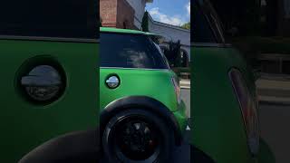 Super Charged Mini Cooper wrapped Satin Metallic Green automobile wrap miniconvertible minisport [upl. by Ettolrahc]