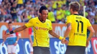 Aubameyang  3 Goals Vs Augsburg 100813 HD [upl. by Corine964]