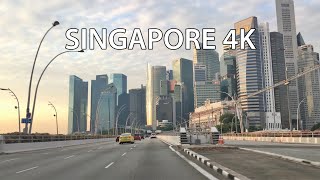 Singapore 4K  Driving Downtown  Morning Drive [upl. by Rockefeller]