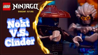 Nokt VS Cinder  Ninjago Dragons Rising Season 2 Stop Motion Recreation [upl. by Lekym]