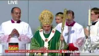 Papst Benedikt Freiburg Hl Eucharistie AUSZUG [upl. by Htehpaj]