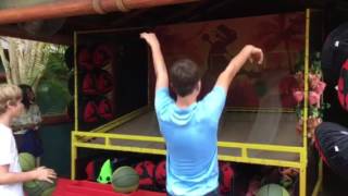 Orlando FL Universal Island of Adventure Jurassic Park Basketball Carnival Game [upl. by Yrrad162]