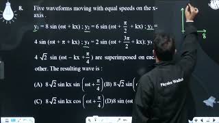 Five waveforms moving with equal speeds on the xaxis y1  8 sin  t  kx  y2  6 sin [upl. by Hoover244]