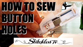 How To Sew Button Holes using a Janome Sewing Machine  Sewing Tutorial [upl. by Allmon810]